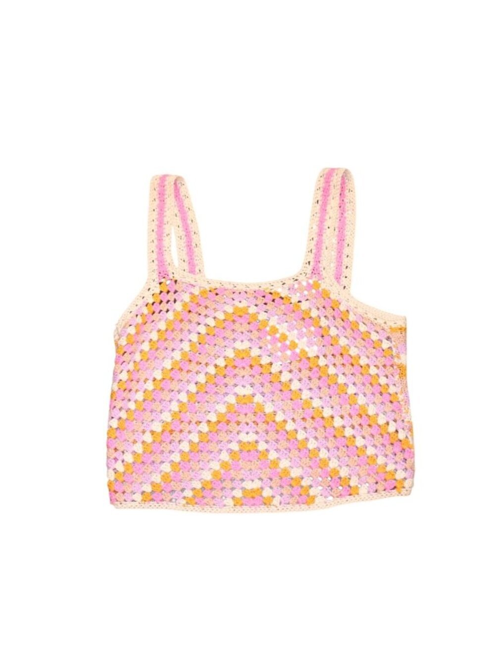 Cotton Emporium Crochet Knit Crop Tank Top, Size M NWT